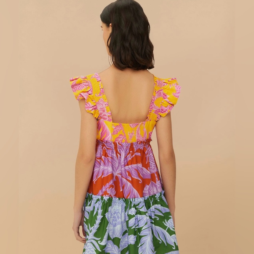 FARM Rio NWT Tropical Swing Mix Mini Colorful Dress in 100% organic Cotton. - Picture 2 of 12